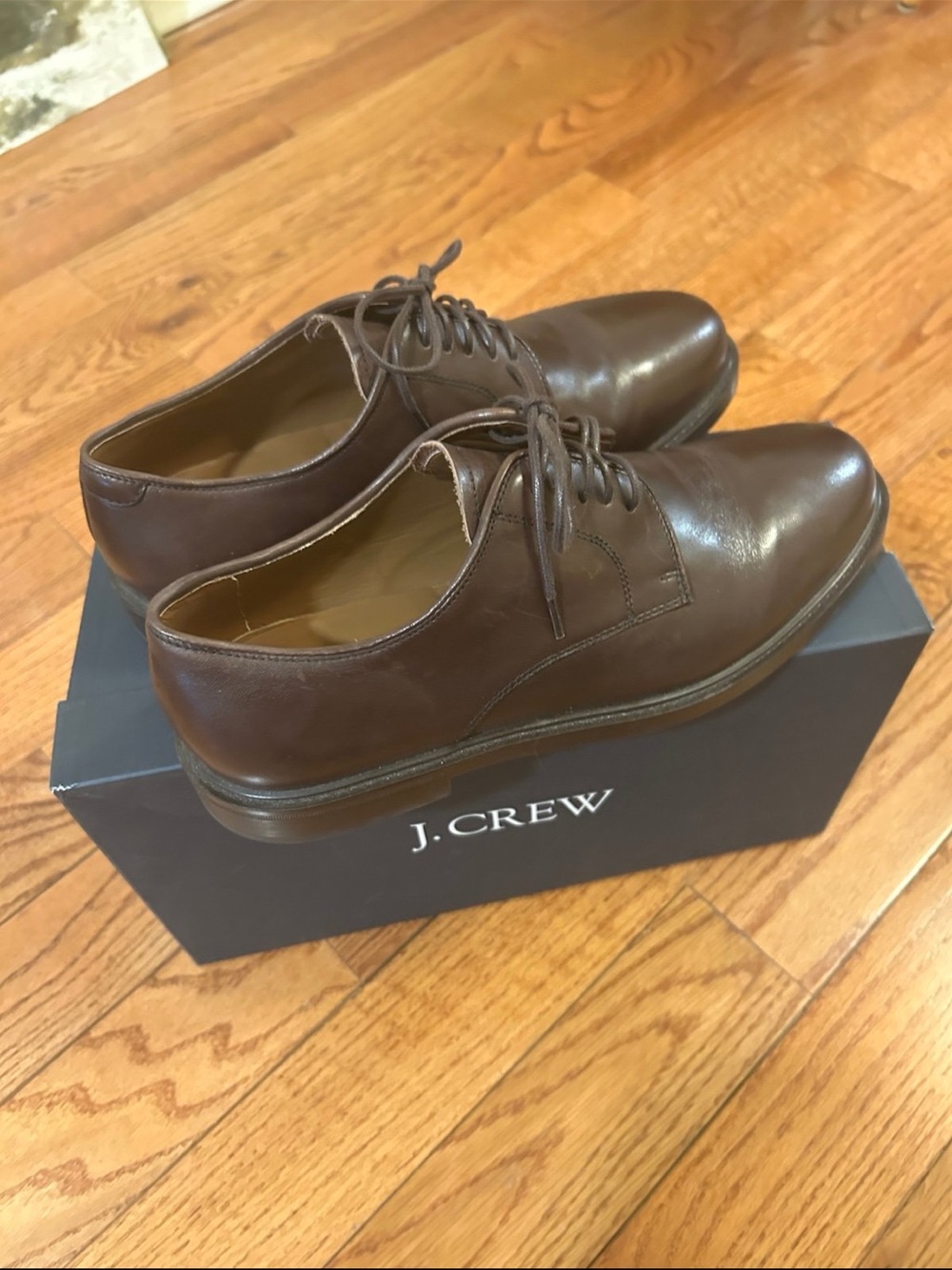 J. Crew brown, derby dress shoes size 9.5 
Worn once.